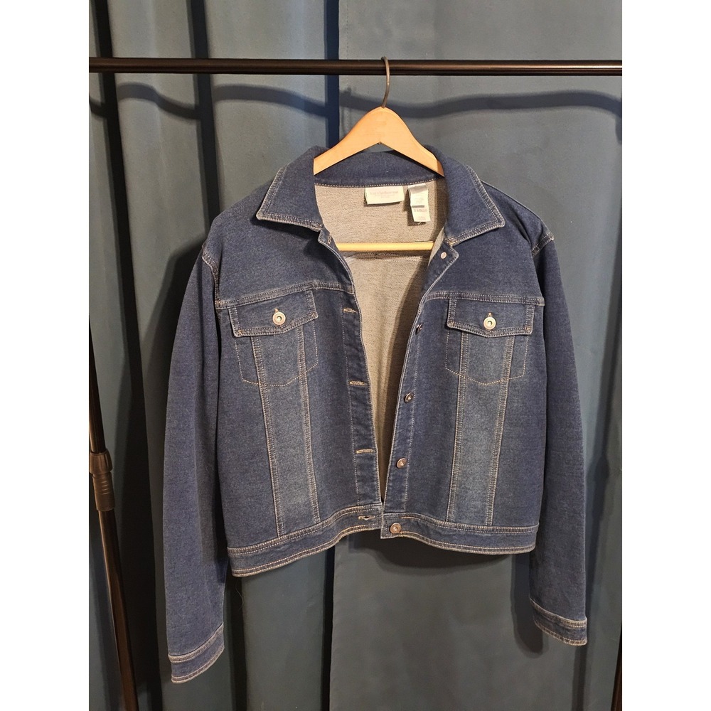 Liz Claiborne Women's Petite Large Denim Blue Jean Jacket